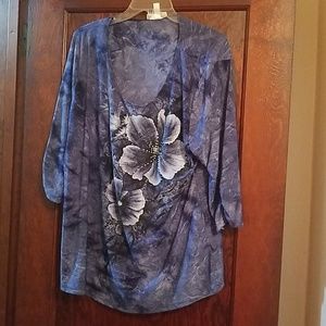 Blue flower shirt